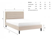 Kielder bedstead in biscuit fabric