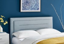 Kielder bedstead in pale blue fabric