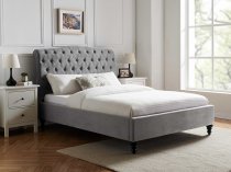 Middleton bedstead in light grey fabric