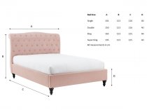 Middleton bedstead in pink fabric