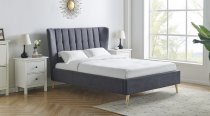 Galloway dark grey upholstered bedstead