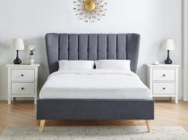 Galloway dark grey upholstered bedstead