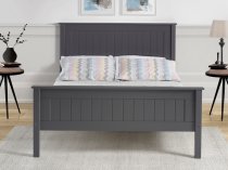 Tramore Wooden high foot end bed frame in dark grey