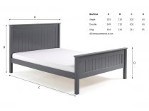 Tramore Wooden high foot end bed frame in dark grey