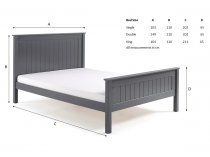 Tramore Wooden high foot end bed frame in grey