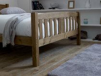 Abridge Wooden bed frame in honey finish