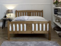 Abridge Wooden bed frame in honey finish