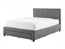 Harrow storage bedstead in grey fabric