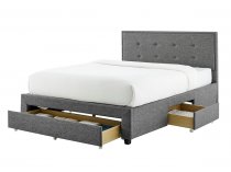 Harrow storage bedstead in grey fabric