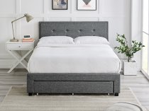 Harrow storage bedstead in grey fabric