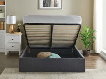 Middleton Ottoman storage bedstead in dark grey fabric